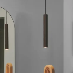 Hanglamp Vico, metalen kap, 1-lamp, bruin metallic