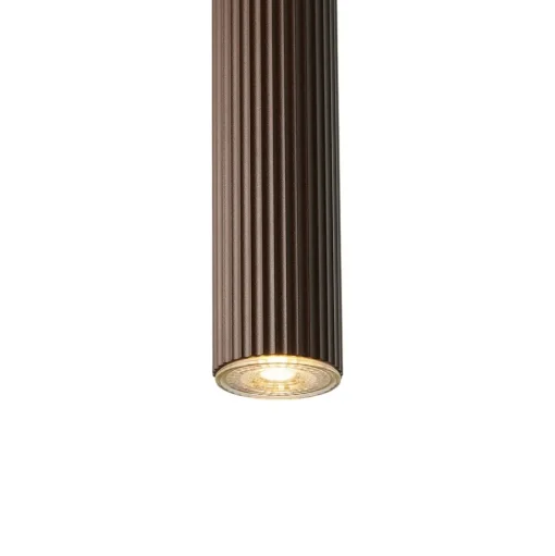 Hanglamp Vico, metalen kap, 1-lamp, bruin metallic