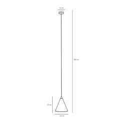 Hanglamp vorm, wijnrood, metaal, Ø 24 cm, kegel, E27