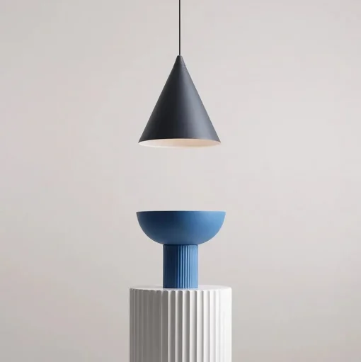Hanglamp vorm, zwart, metaal, Ø 24 cm, kegel, E27