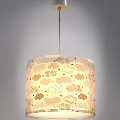 Hanglamp wolken voor kinderkamer, roze