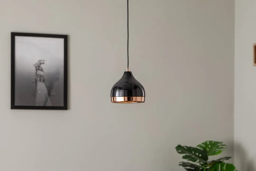 Hanglamp Yildo 6866 1-lamp Ø17cm zwart/koper