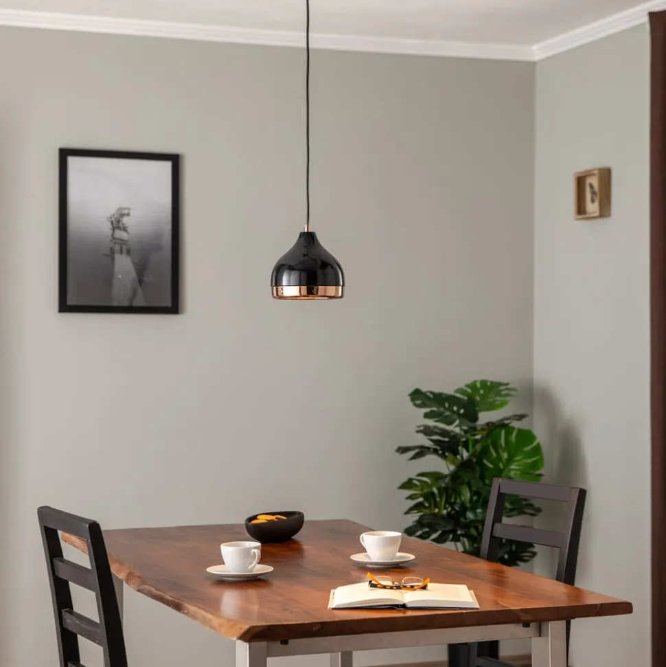 Hanglamp Yildo 6866 1-lamp Ø17cm zwart/koper