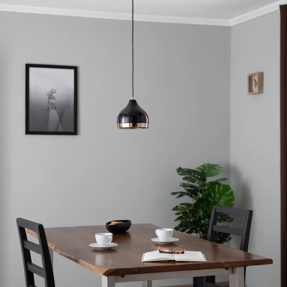 Hanglamp Yildo 6866 1-lamp Ø17cm zwart/koper