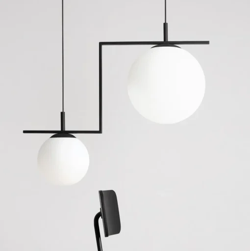 Hanglamp Zac, 2-lamps, zwart