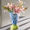 Hübsch Abyss vaas, blauw, glas, hoogte 29 cm, Ø 20 cm
