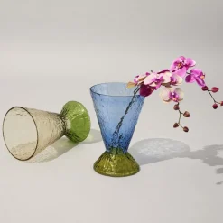 Hübsch Abyss vaas, blauw, glas, hoogte 29 cm, Ø 20 cm