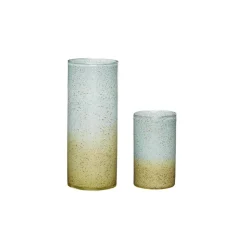Hübsch Shimmer vaas, set van 2, glas, blauw/bruin