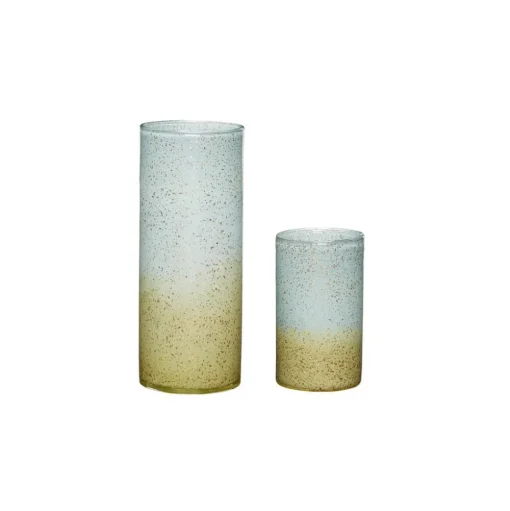 Hübsch Shimmer vaas, set van 2, glas, blauw/bruin