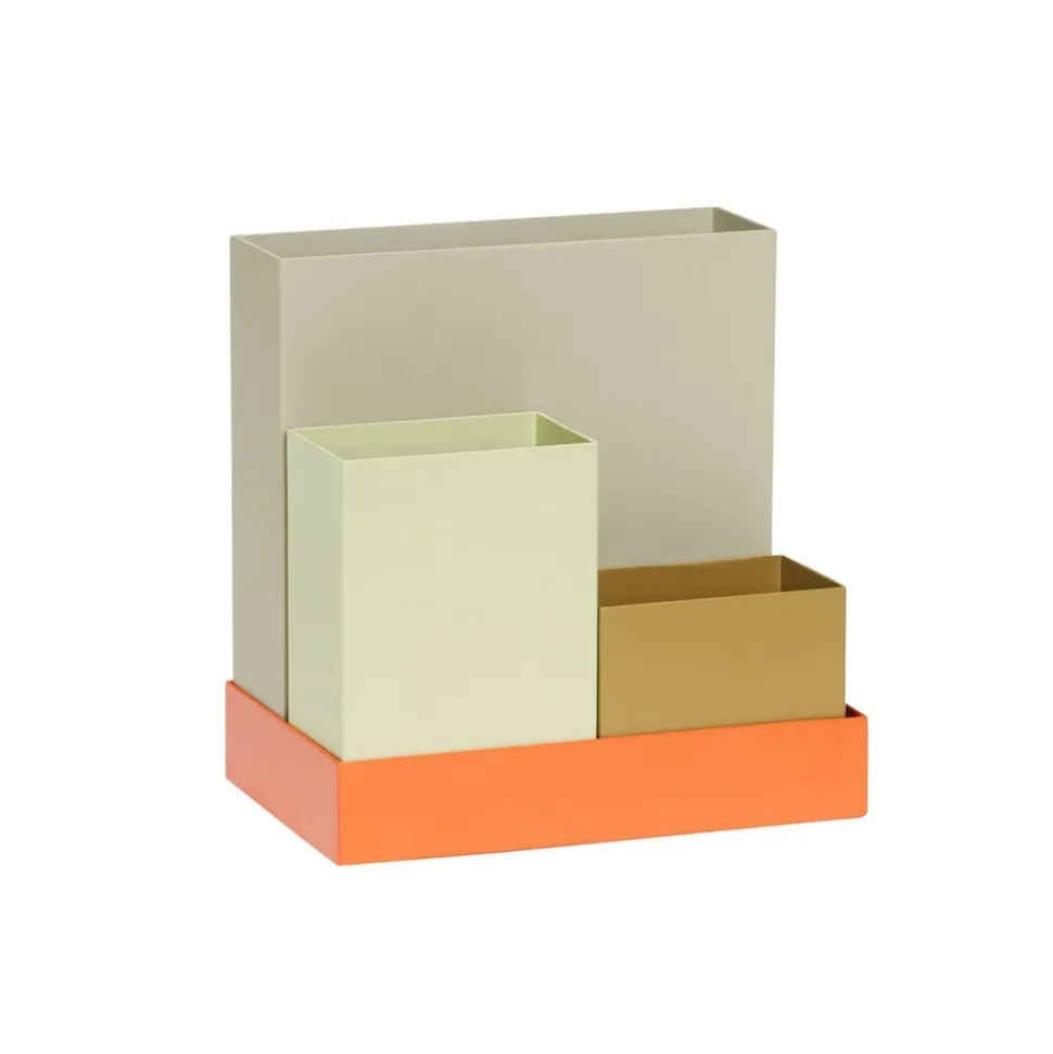 Hübsch Sortit organiser, set van 4, groen/oranje/zandkleurig