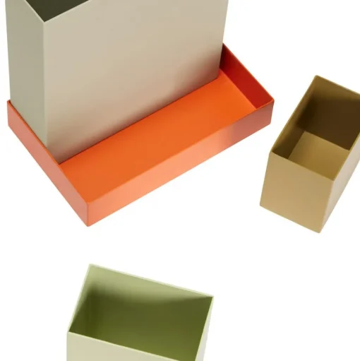 Hübsch Sortit organiser, set van 4, groen/oranje/zandkleurig