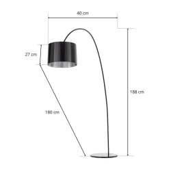Helestra booglamp Roxx, zwart