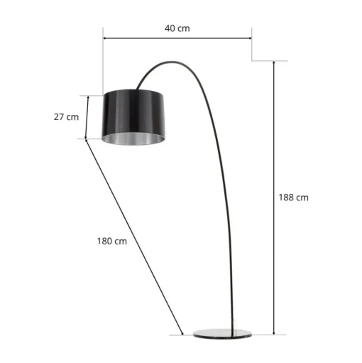 Helestra booglamp Roxx, zwart