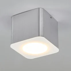 Helestra Oso LED plafondspot, hoekig, mat alu