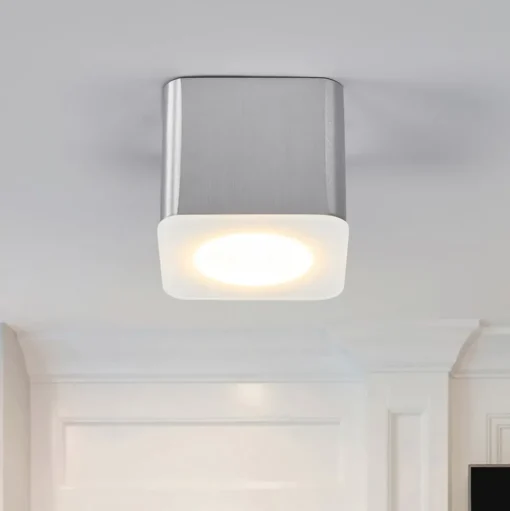 Helestra Oso LED plafondspot, hoekig, mat alu