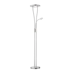 Helia LED vloerlamp met leeslamp, staal