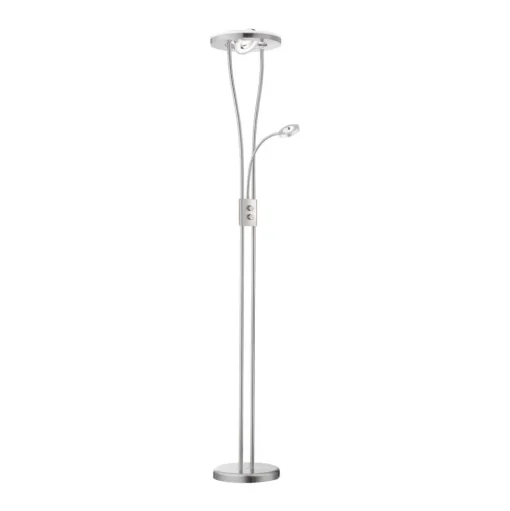 Helia LED vloerlamp met leeslamp, staal