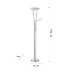 Helia LED vloerlamp met leeslamp, staal