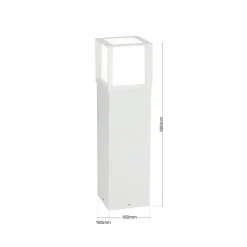 Henry tuinpadverlichting, wit, hoogte 60 cm, aluminium/roestvrij staal