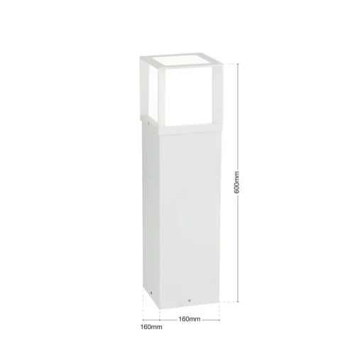 Henry tuinpadverlichting, wit, hoogte 60 cm, aluminium/roestvrij staal