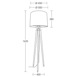 HerzBlut Briany vloerlamp, frame spar