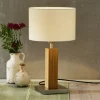 HerzBlut Dana tafellamp met houten voet eiken