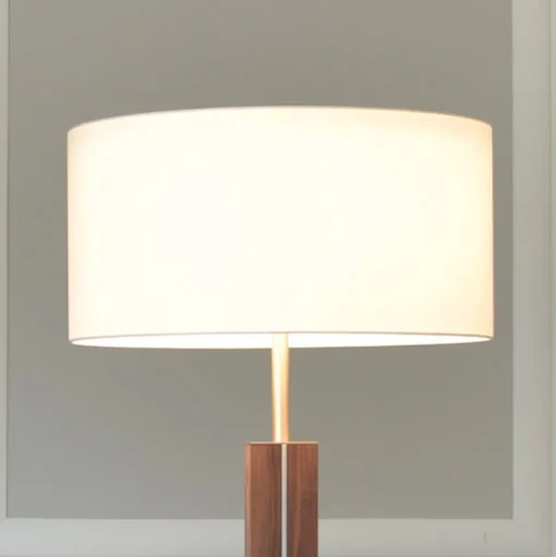 HerzBlut Dana vloerlamp, noten, wit