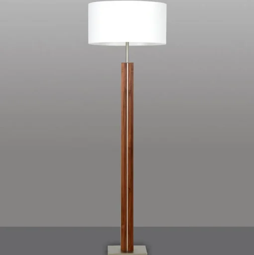 HerzBlut Dana vloerlamp, noten, wit