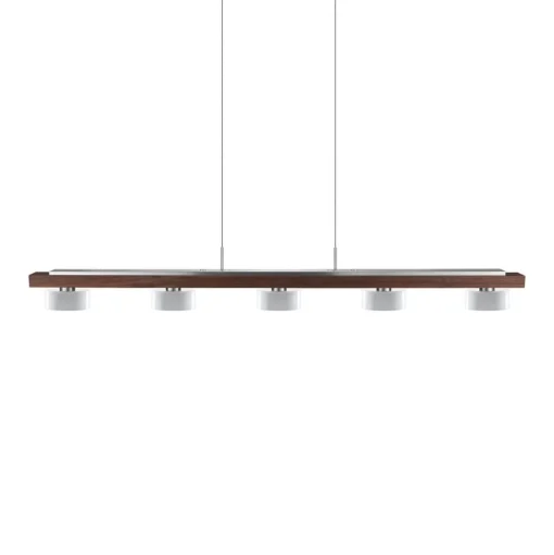 HerzBlut hanglamp Estelle, hout, 130 cm, geolied notenhout