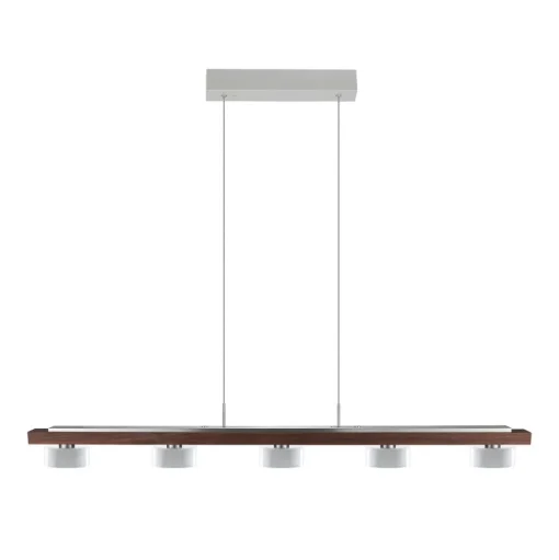 HerzBlut hanglamp Estelle, hout, 130 cm, geolied notenhout