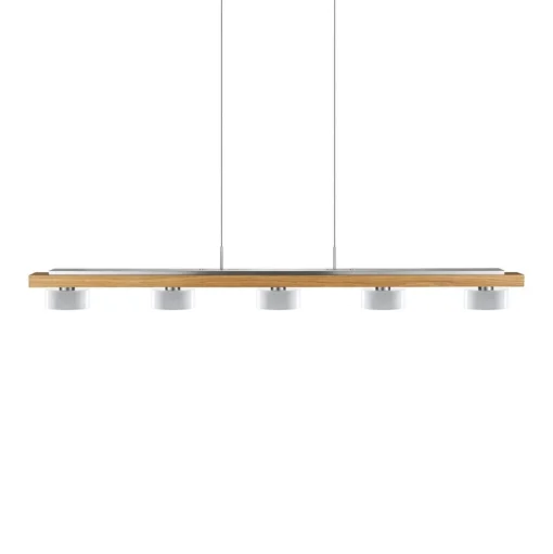 HerzBlut LED hanglamp Estelle, geolied eiken, 6-lamps