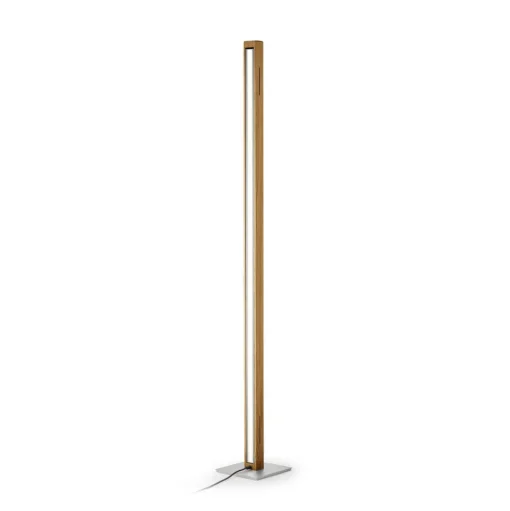 HerzBlut LED vloerlamp Karl G, hout/graniet, dimbaar