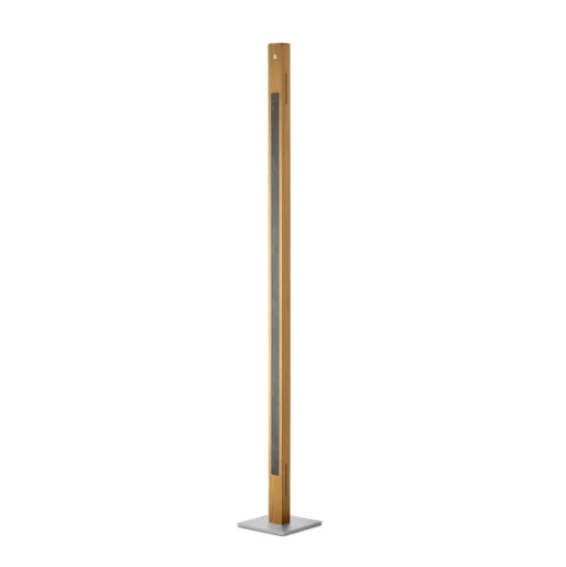 HerzBlut LED vloerlamp Karl G, hout/graniet, dimbaar