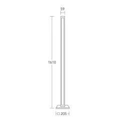 HerzBlut LED vloerlamp Karl G, hout/graniet, dimbaar