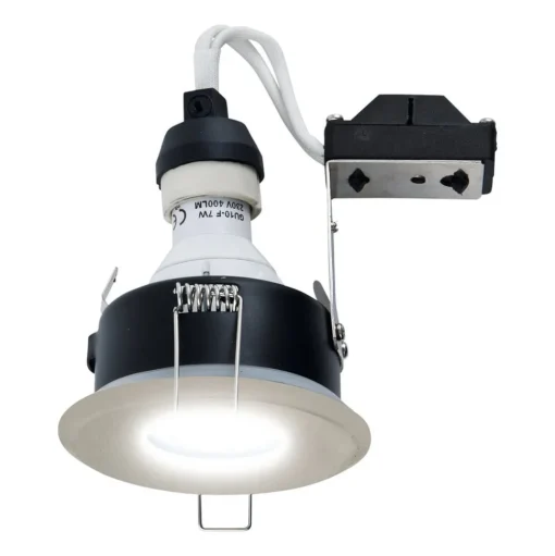 Hoogspanning-inbouwspot DL7001, ijzer geborsteld