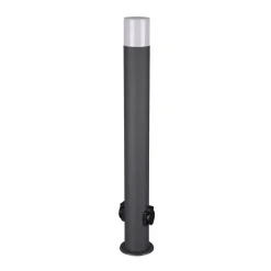 Hoosic tuinpadverlichting met stopcontacten, antraciet