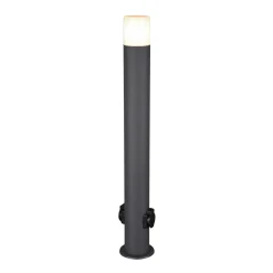 Hoosic tuinpadverlichting met stopcontacten, antraciet