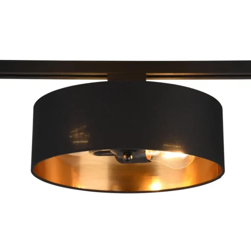 Hostel track light voor DUOline, zwart-goud, E27