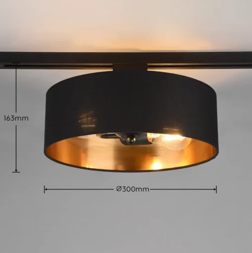 Hostel track light voor DUOline, zwart-goud, E27