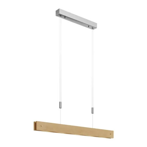 Houten LED hanglamp Karinja met dimmer, natuur
