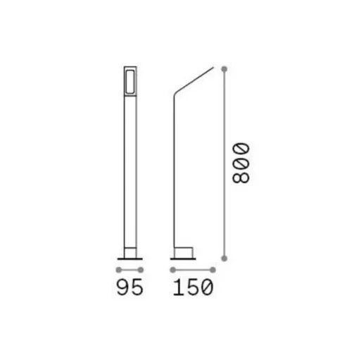 Ideal Lux LED tuinpadverlichting zwart 3.000 K hoogte 80 cm aluminium