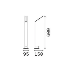 Ideal Lux LED tuinpadverlichting Agos bruin 3.000 K Hoogte 60 cm aluminium