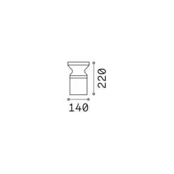 Ideal Lux Torre sokkellamp antraciet aluminium hoogte 22 cm