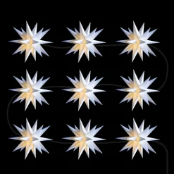 In wit - LED lichtketting met 9 sterren v. buiten