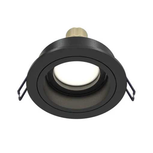 Inbouwlamp Akron, instelbaar, rond, zwart