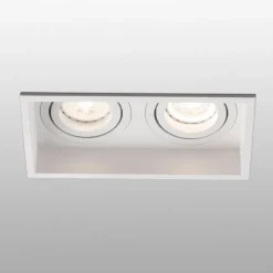 Inbouwlamp Hyde, 2lamps gezwenkt in wit