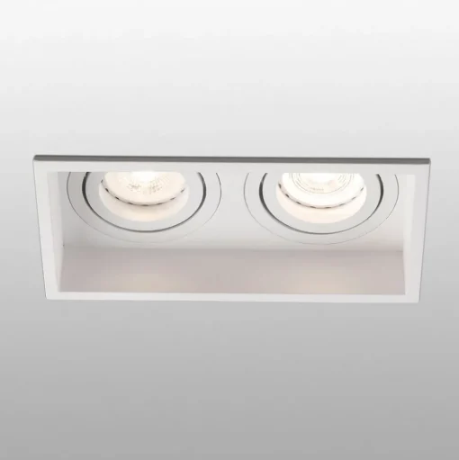 Inbouwlamp Hyde, 2lamps gezwenkt in wit