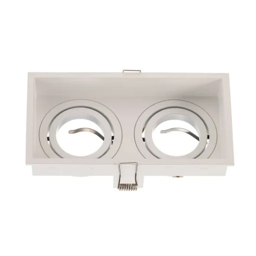 Inbouwlamp Hyde, 2lamps gezwenkt in wit