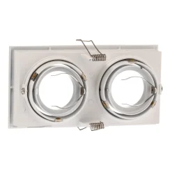 Inbouwlamp Hyde, 2lamps gezwenkt in wit
