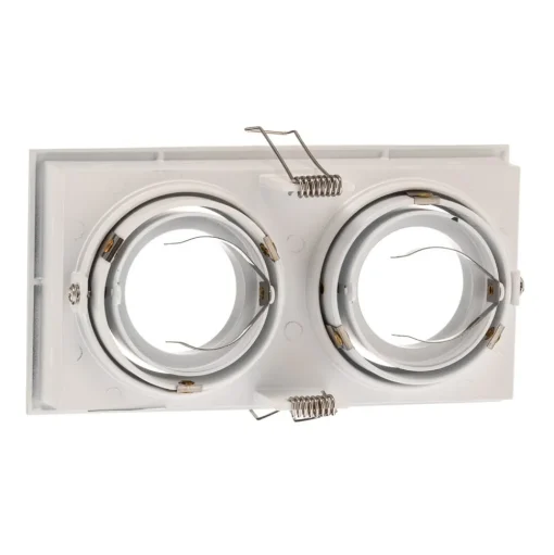 Inbouwlamp Hyde, 2lamps gezwenkt in wit